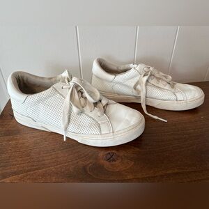 White Leather Lace-Up Sneakers Womens Sz 7.5